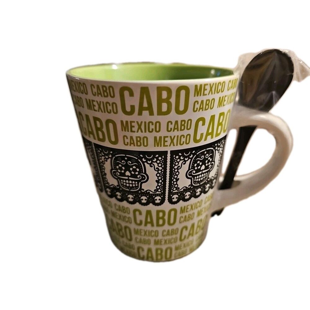 Cabo Mexico Coffee Cup With Spoon Vintage 1982 Memoriez Collection New